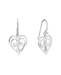 Macy's Open Heart with Cross Drop Earrings