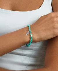 Macy's Feather Charm Stone Beaded Rope Bracelet