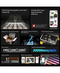 Ltmate Ortur R2 Enclosed 1.3W Laser Engraver,Smart Camera Positioning,WiFi App Control for Wood,Metal