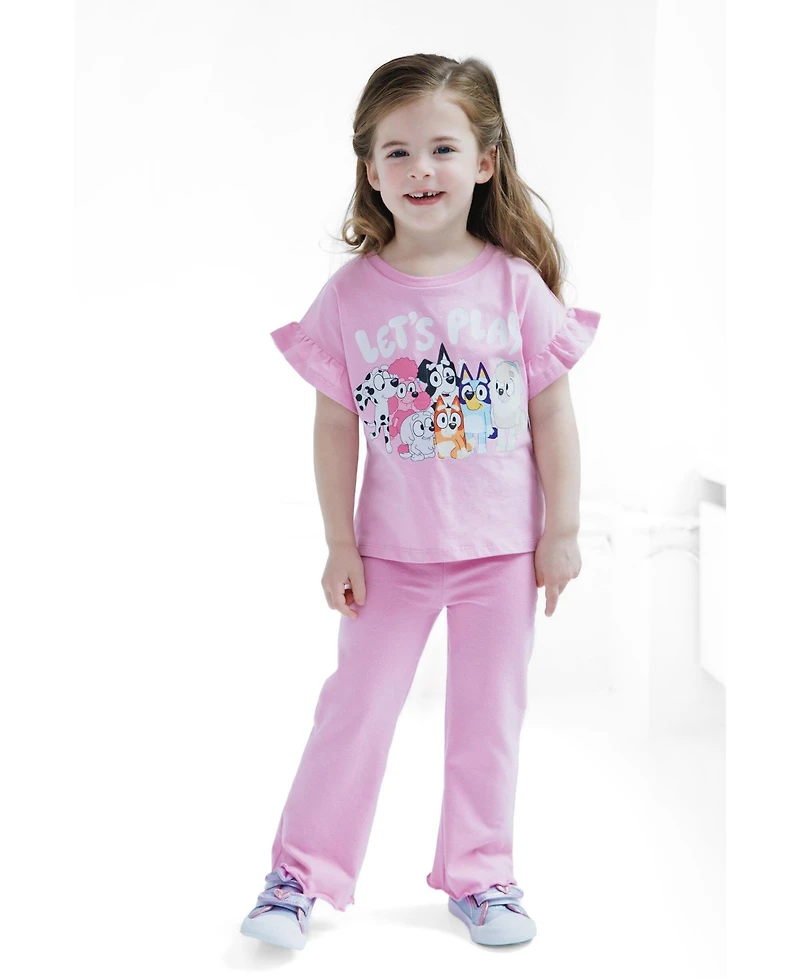 Bluey Toddler Girls' (2T-4T) 2-Piece T-Shirt and Flare Pants Set