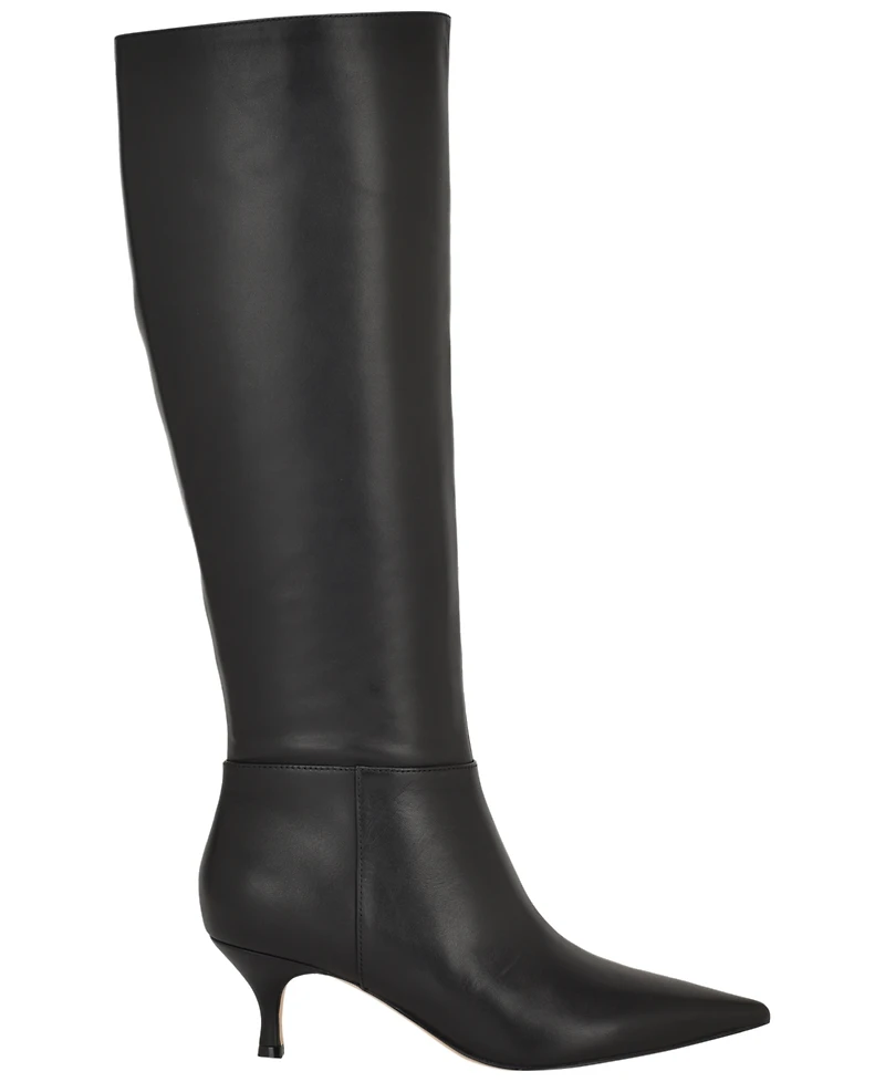 Nine West Women's Somas Tall Wide Calf Kitten Heel Dress Boots