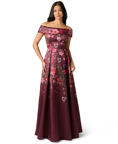 Adrianna Papell Women's Off-the-Shoulder Printed Dress