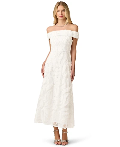 Adrianna Papell Women's Off-the-Shoulder Midi Dress