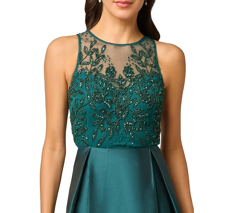 Adrianna Papell Women's Beaded Taffeta Ball Gown
