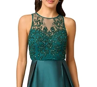 Adrianna Papell Women's Beaded Taffeta Ball Gown