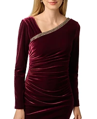 Adrianna Papell Women's Long-Sleeve Velvet Dress