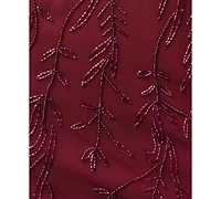 Adrianna Papell Women's V-Neck Bead Mesh Dress