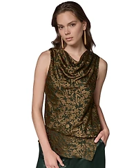 Donna Karan New York Women's Floral Vine Sleeveless Top