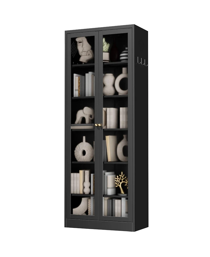Streamdale Furniture 72" Tall Metal Kitchen Pantry Cabinet with 5 Adjustable Shelves