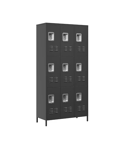 Streamdale Furniture 9-Door 72"H Metal Storage Locker Cabinet