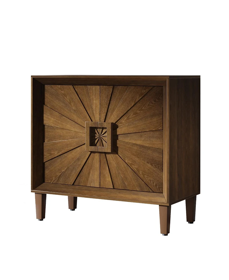 Streamdale Furniture 31.5" Mid-Century Sunburst Credenza with Adjustable Shelves