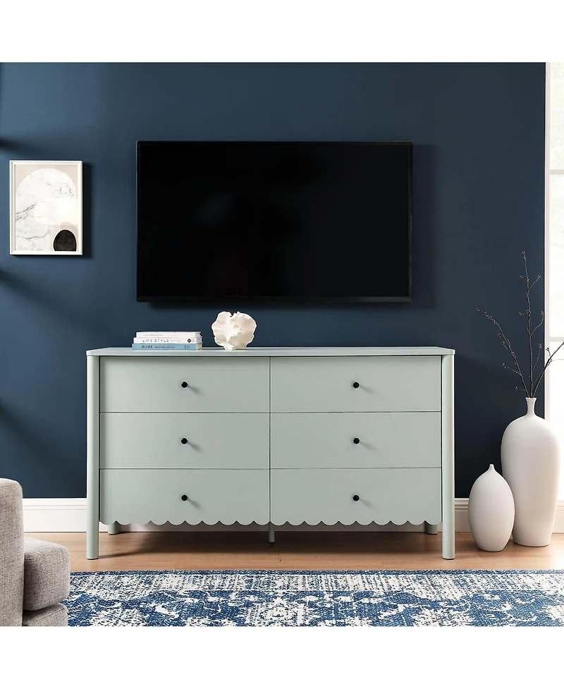 Modway Emmeline Scalloped 6-Drawer Dresser
