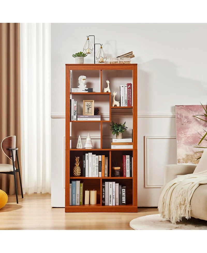 Streamdale Furniture Free Combination Wood Open Bookshelf with Anti-Tip Storage Organizer