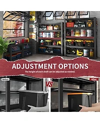 Streamdale Furniture 78"H 5-Tier Heavy-Duty Adjustable Storage Shelving Unit with Pegboard