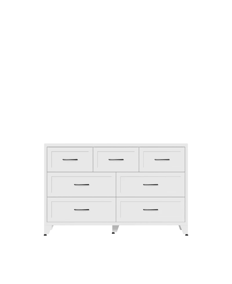 Streamdale Furniture 7-Drawer Wide Metal Storage Dresser for Bedroom and Living Room