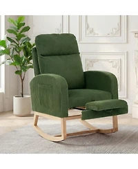 gaomon Soft Suede Upholstered Lounge Chair for Restaurant Seating Adjustable Footrest, High Backrest, Side Pockets