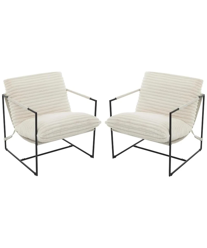 gaomon Sling Accent Chairs Set of 2, Upholstered Armchairs with Soft Cushion