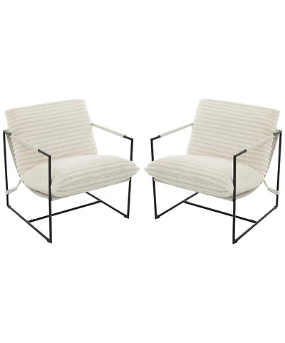 gaomon Sling Accent Chairs Set of 2, Upholstered Armchairs with Soft Cushion