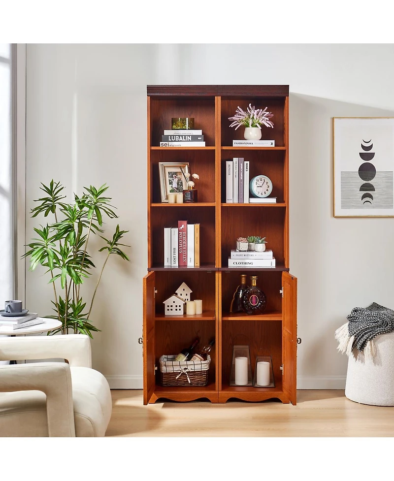 Streamdale Furniture Farmhouse Tall Storage Cabinet with Adjustable Shelves and Barn Door