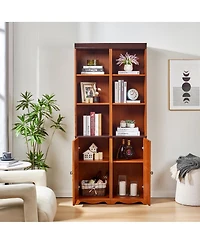 Streamdale Furniture Farmhouse Tall Storage Cabinet with Adjustable Shelves and Barn Door