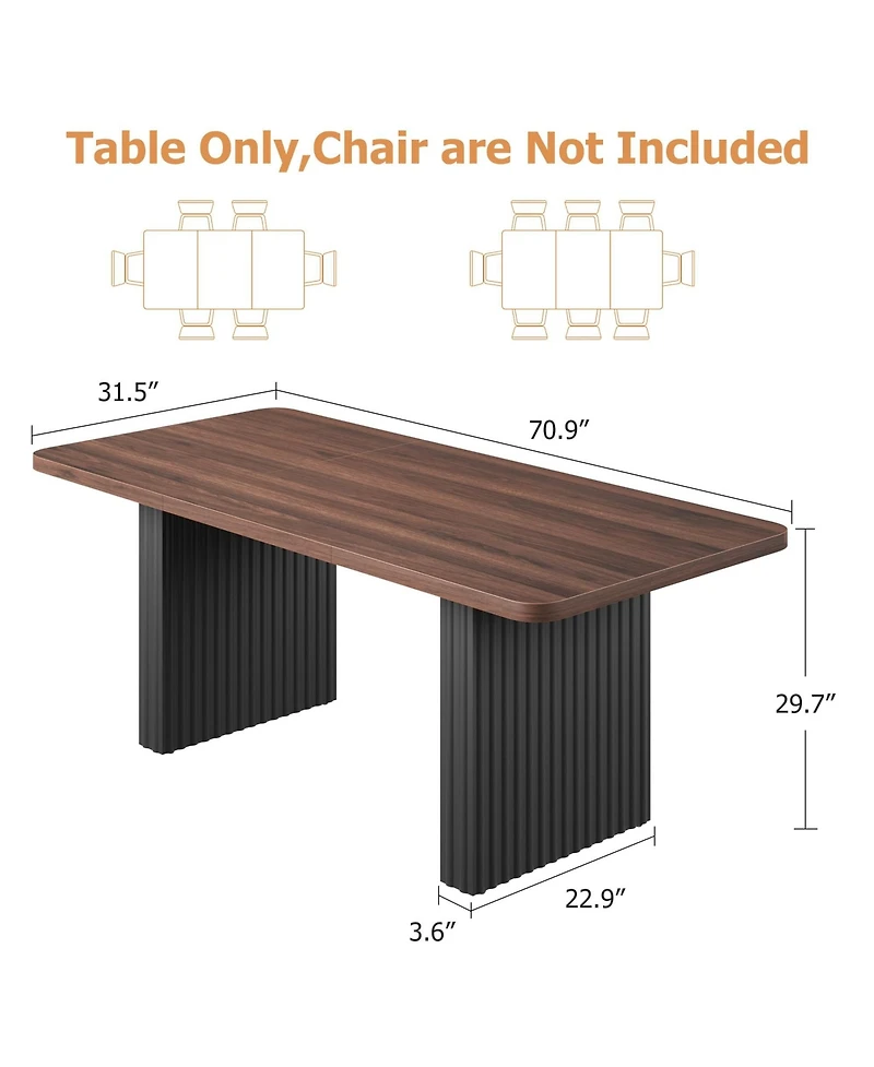 gaomon Modern Dining Table for 6-8, 71" Rectangular Farmhouse Kitchen Table for Home Office, Dining