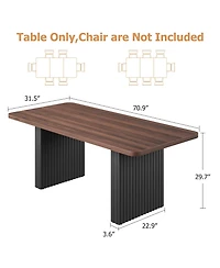 gaomon Modern Dining Table for 6-8, 71" Rectangular Farmhouse Kitchen Table for Home Office, Dining