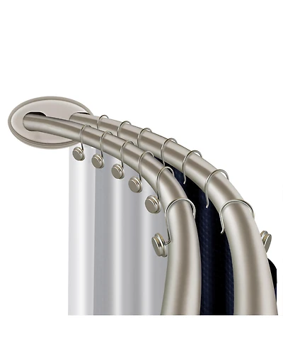 Utopia Alley 45-72" Aluminum Adjustable Wall Mounted Double Curved Shower Rod, Rust-Proof