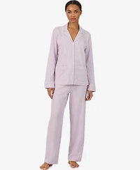 Lauren Ralph Women's Notch Collar and Mid-Rise Pant Set