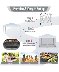 Gouun 10 x 10 Feet Pop Up Canopy Tent with Mesh Netting and Easy Setup