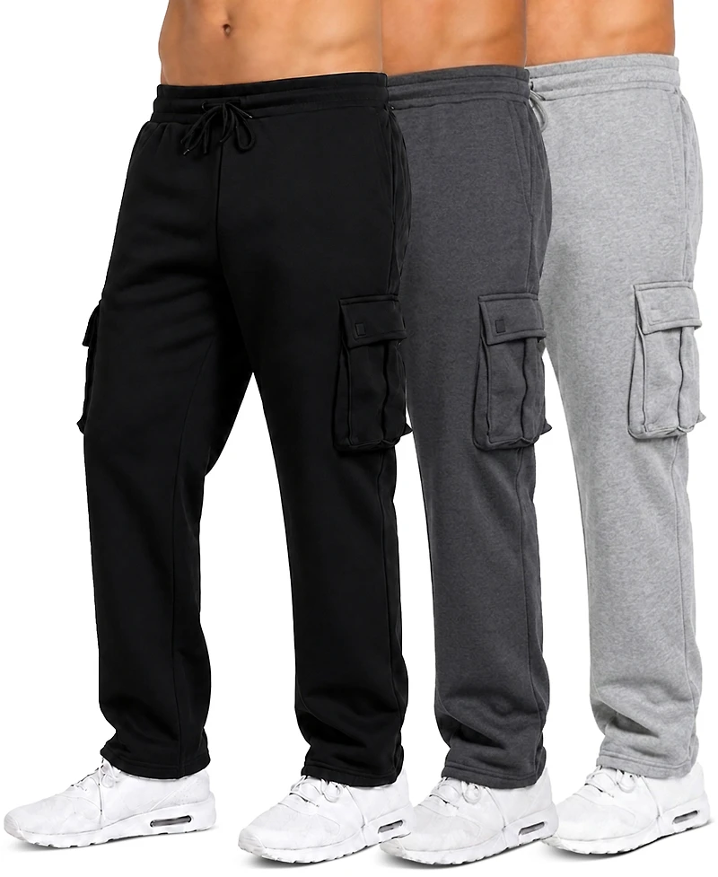 Blue Ice Men's Fleece-lined Cargo Sweatpants, 3-Piece