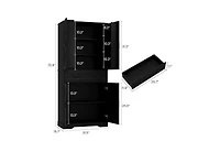 homfan 71'' Kitchen Storage Pantry Cabinet, 4-Door Freestanding Cabinet with 6 Shelves and 1 Drawer, Cupboard