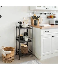 homfan 3-Tier Ladder Shelf Organizer – Multifunctional Freestanding Storage Rack for Kitchen, Living Room, Bedroom, Office
