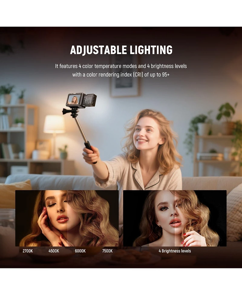 Neewer M26 Camera Mounting Accessory with 1.5W, Rgb for Dji Osmo Nano Action 3 4 5 Pro