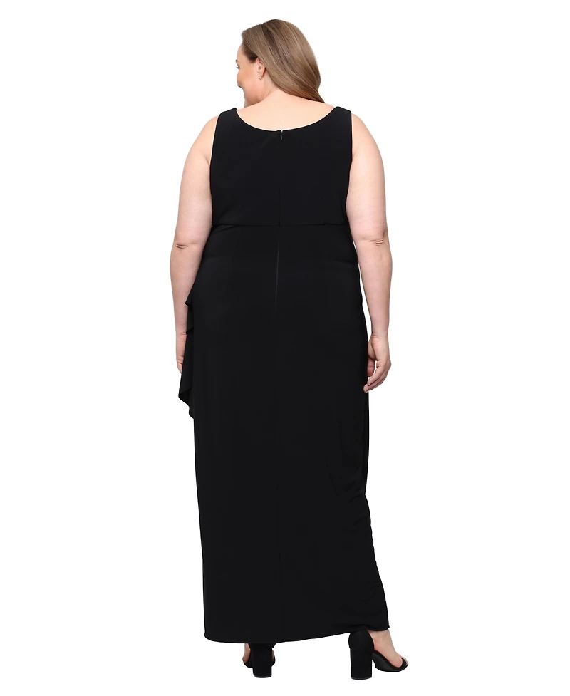 Alex Evenings Plus Jacket and Scoop Neck Ball Gown, 2-Piece Set