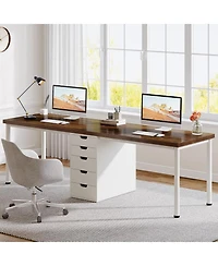 Tribesigns Two Person Computer Desk with 5 Drawers: 78.7" extra long double desk. Modern workstation for home office