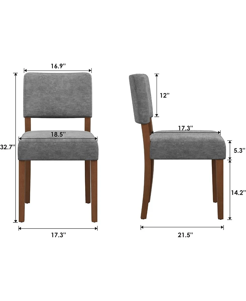 gaomon Set of Upholstered Dining Chairs with Wood Legs