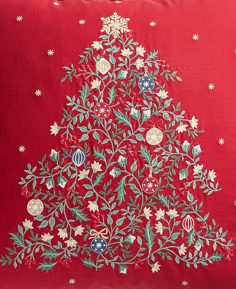 Charter Club Jolly Christmas Tree Decorative Pillow, 20" x 20", Macy's Exclusive