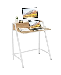 Gouun 2 Tier Computer Desk Pc Laptop Table Study Writing Home Office Workstation New