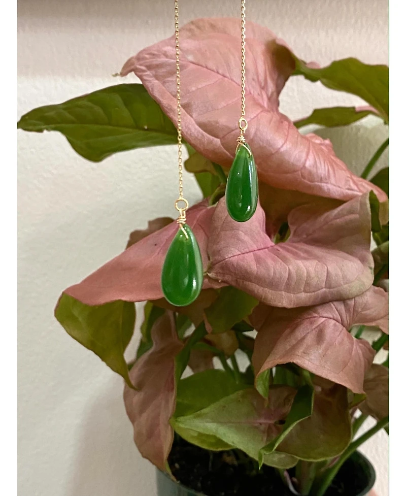 seree Waterdrop — Lab jade drop earrings
