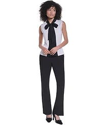 Karl Lagerfeld Paris Women's Mock Neck Keyhole Blouse