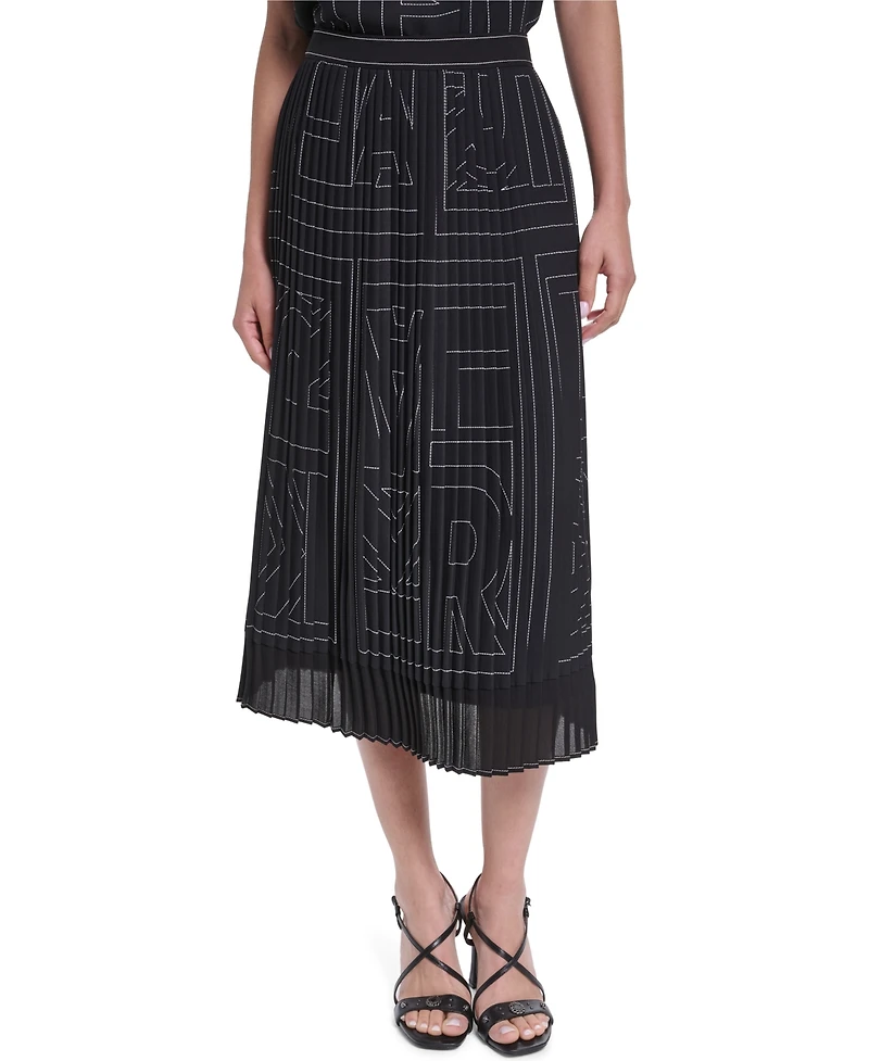Karl Lagerfeld Paris Women's Pleated Midi Skirt