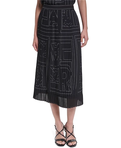 Karl Lagerfeld Paris Women's Pleated Midi Skirt