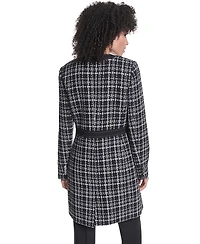 Karl Lagerfeld Paris Women's Round Neck Seven-Button Jacket