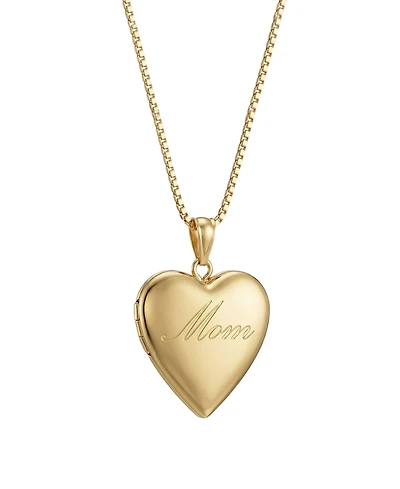 The M Jewelers Mom Engraved Photo Locket Necklace