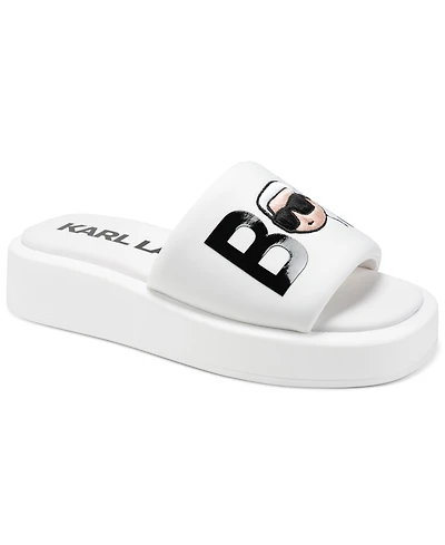 Karl Lagerfeld Paris Women's Opal Bonjour Platform Slide Sandals