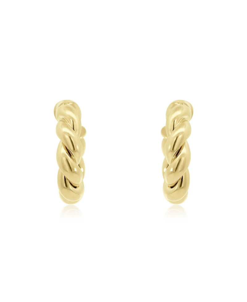 The Lovery Chunky Twist Hoop Earrings Plated Over Brass