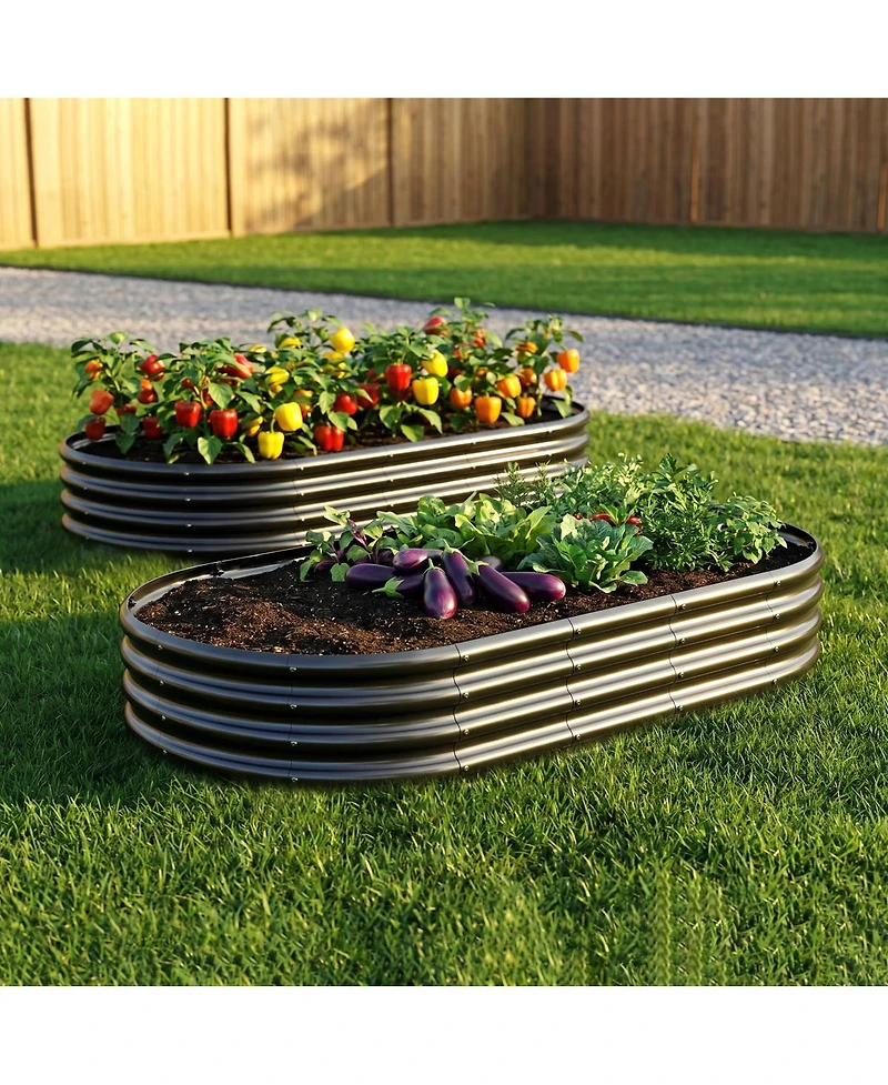 Streamdale Furniture 6x3x1ft Galvanized Raised Garden Bed - Heavy Duty Metal Planter Box