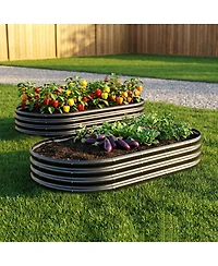 Streamdale Furniture 6x3x1ft Galvanized Raised Garden Bed - Heavy Duty Metal Planter Box