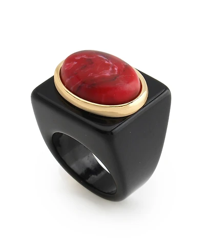Robert Lee Morris Soho Gold Jasper Stone Cocktail Ring