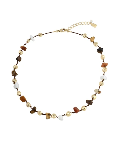 Robert Lee Morris Soho Multi-Colored Chip Stone Station Necklace